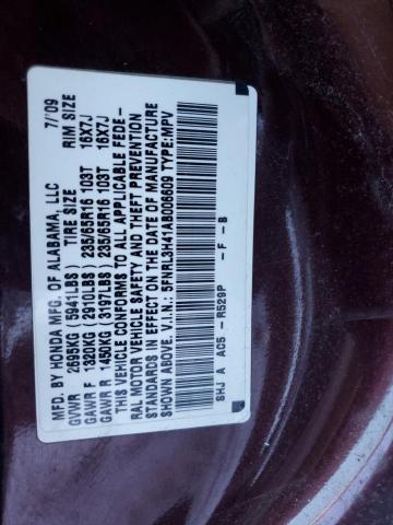 5FNRL3H41AB006609 - 2010 HONDA ODYSSEY EX MAROON photo 13