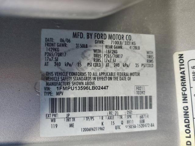 1FMPU13596LB02447 - 2006 FORD EXPEDITION XLS SILVER photo 13