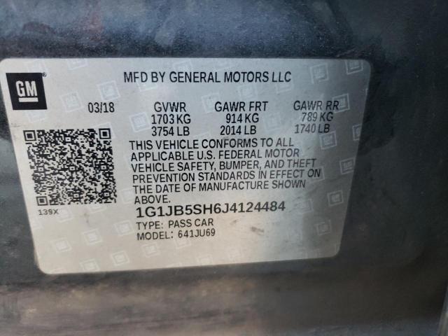 1G1JB5SH6J4124484 - 2018 CHEVROLET SONIC LS 灰色 照片 12