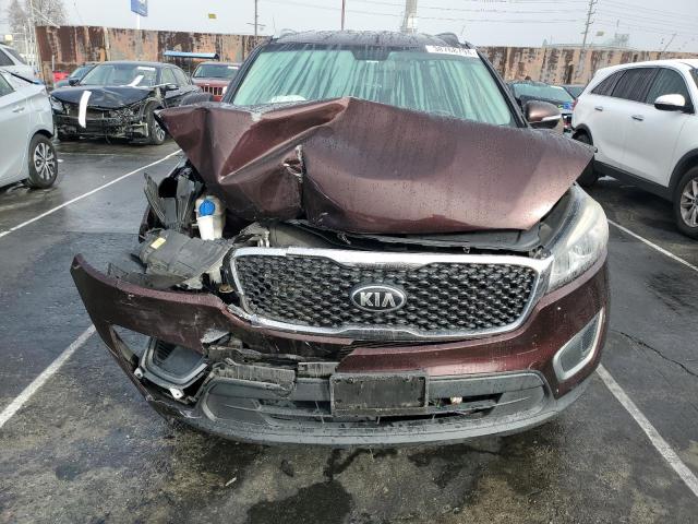 5XYPG4A5XGG011135 - 2016 KIA SORENTO LX BURGUNDY photo 5