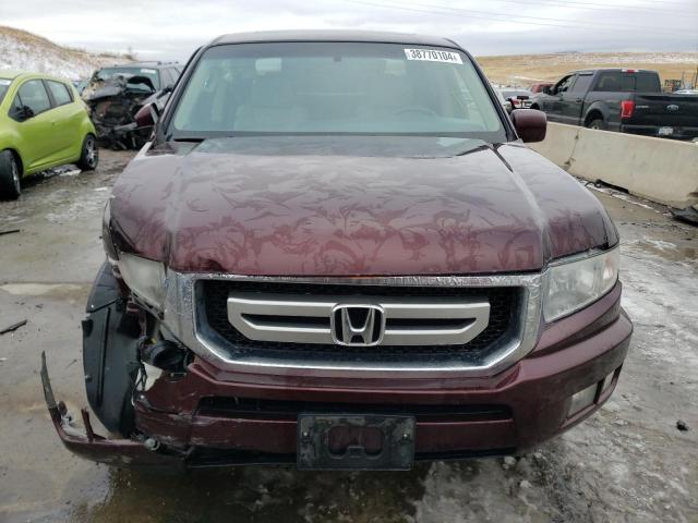 2HJYK16539H502639 - 2009 HONDA RIDGELINE RTL MAROON photo 5