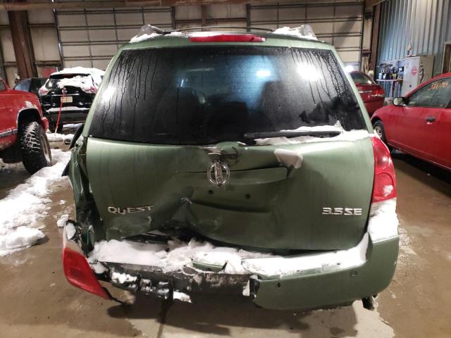 5N1BV28U24N340090 - 2004 NISSAN QUEST S GREEN photo 6