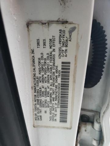 5TEGN92N54Z319218 - 2004 TOYOTA TACOMA DOUBLE CAB PRERUNNER WHITE photo 12