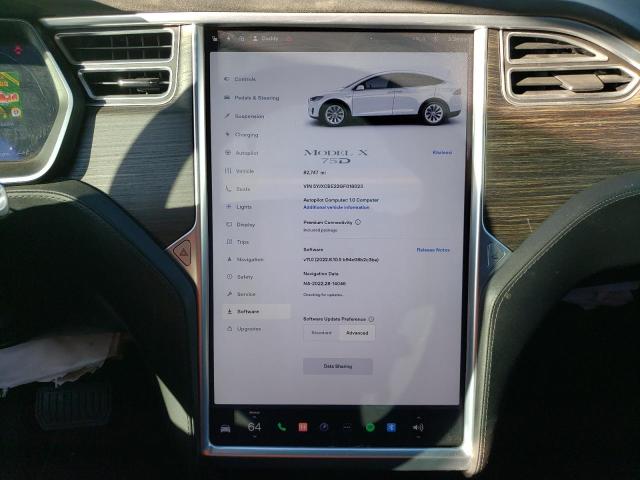 5YJXCBE22GF018023 - 2016 TESLA MODEL X WHITE photo 9