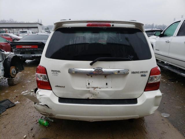 JTEEW21A460015189 - 2006 TOYOTA HIGHLANDER HYBRID WHITE photo 6