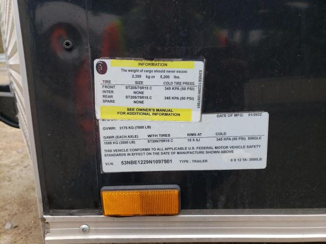 53NBE1229N1097901 - 2022 UTILITY TRAILER BLACK photo 10