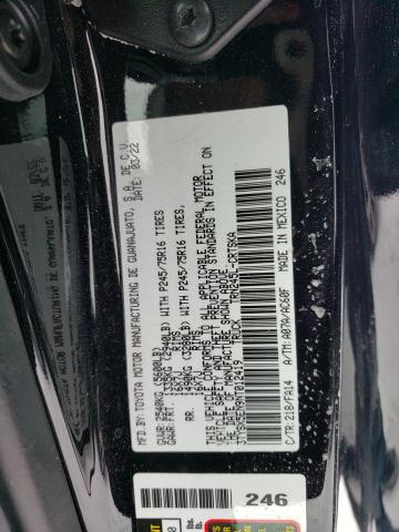 3TYSX5EN9NT012419 - 2022 TOYOTA TACOMA ACCESS CAB შავი ფოტო 12