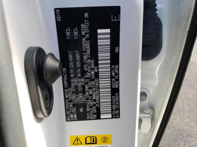 JTJYARBZ5K2154630 - 2019 LEXUS NX 300 BASE თეთრი ფოტო 12