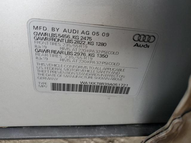 WA1KK78R39A051721 - 2009 AUDI Q5 3.2 SILVER photo 12