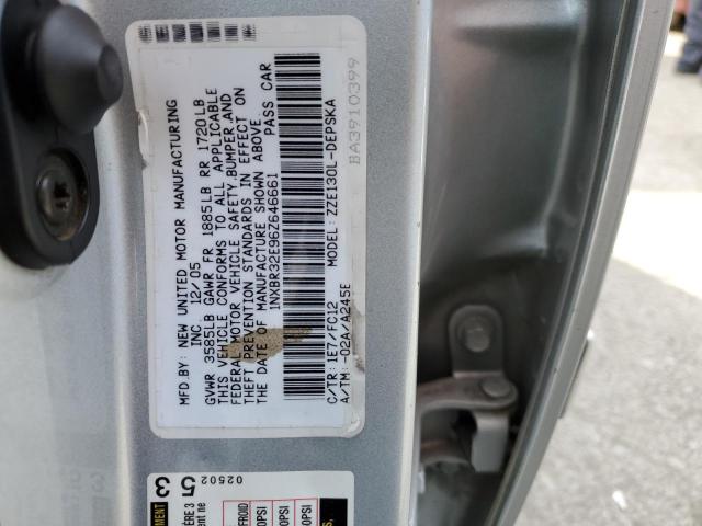 1NXBR32E96Z646661 - 2006 TOYOTA COROLLA CE SILVER photo 12