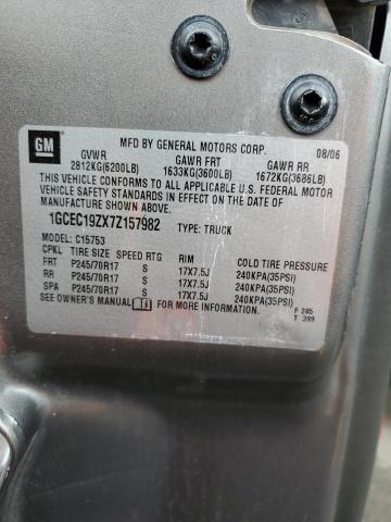 1GCEC19ZX7Z157982 - 2007 CHEVROLET SILVERADO C1500 CLASSIC GRAY photo 13