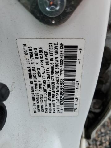 19XFB2F89EE085836 - 2014 HONDA CIVIC EX WHITE photo 12