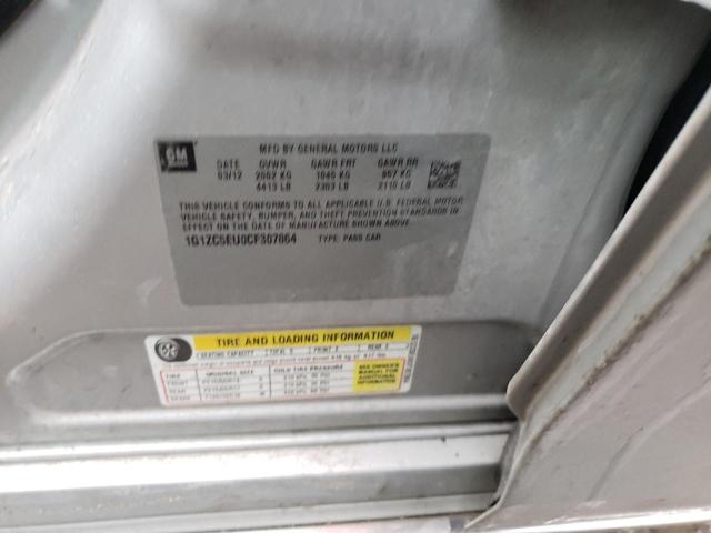 1G1ZC5EU0CF307864 - 2012 CHEVROLET MALIBU 1LT SILVER photo 12