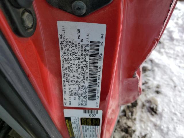 5TEUX42N88Z477607 - 2008 TOYOTA TACOMA ACCESS CAB Қызыл фото 12