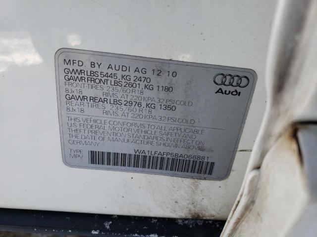 WA1LFAFP5BA066881 - 2011 AUDI Q5 PREMIUM PLUS WHITE photo 12