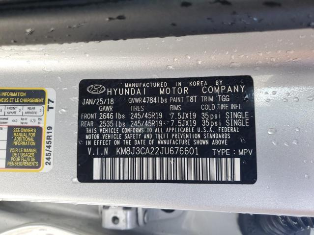 KM8J3CA22JU676601 - 2018 HYUNDAI TUCSON VALUE SILVER photo 14