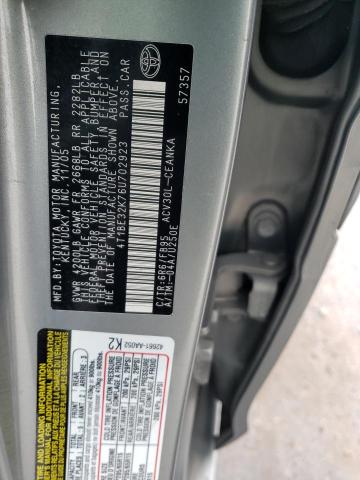 4T1BE32K76U702923 - 2006 TOYOTA CAMRY LE SILVER photo 12