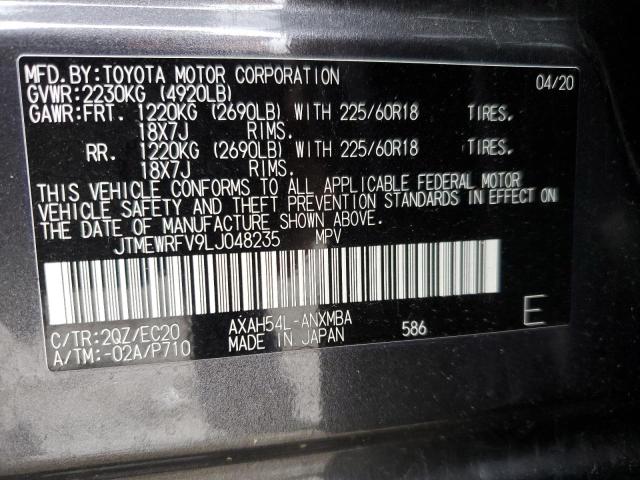 JTMEWRFV9LJ048235 - 2020 TOYOTA RAV4 XSE GRAY photo 13