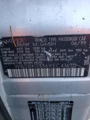 WBSBK0336XEC41630 - 1999 BMW M3 AUTOMATIC GRAY photo 12