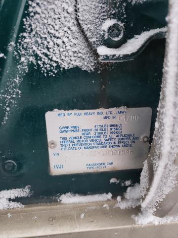 JF1SF65541H721896 - 2001 SUBARU FORESTER S მწვანე ფოტო 12