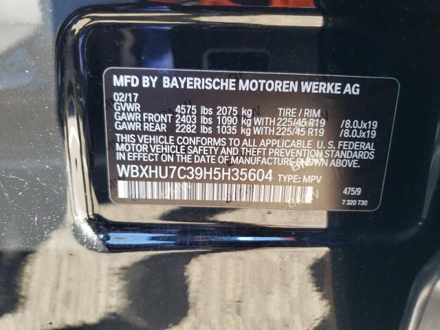 WBXHU7C39H5H35604 - 2017 BMW X1 SDRIVE28I BLACK photo 12