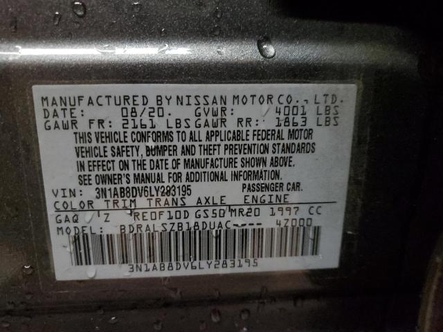 3N1AB8DV6LY283195 - 2020 NISSAN SENTRA SR GRAY photo 12