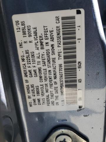 1HGCM56377A077096 - 2007 HONDA ACCORD SE BLUE photo 12