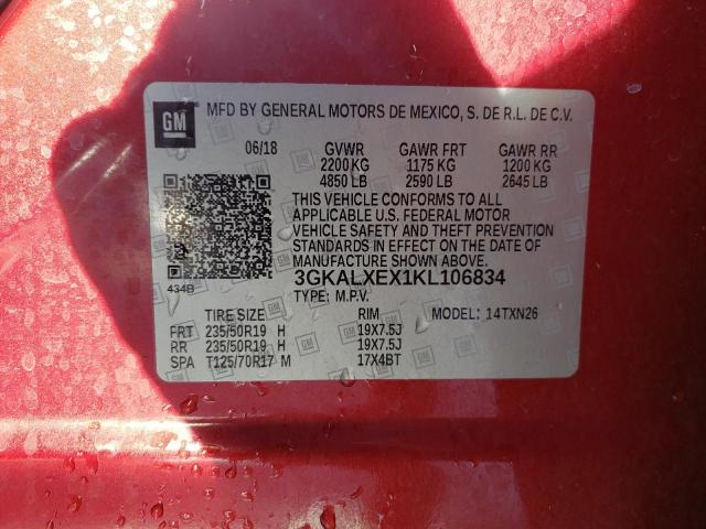 3GKALXEX1KL106834 - 2019 GMC TERRAIN DENALI RED photo 13