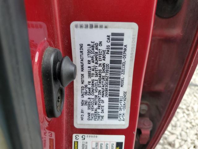 1NXBR30E36Z739100 - 2006 TOYOTA COROLLA CE RED photo 13