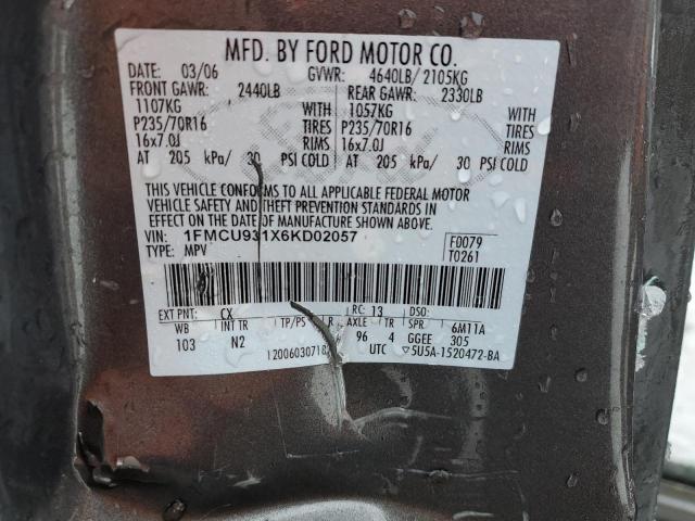 1FMCU931X6KD02057 - 2006 FORD ESCAPE XLT CHARCOAL photo 13