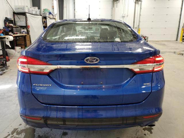 3FA6P0H70JR282512 - 2018 FORD FUSION SE BLUE photo 6