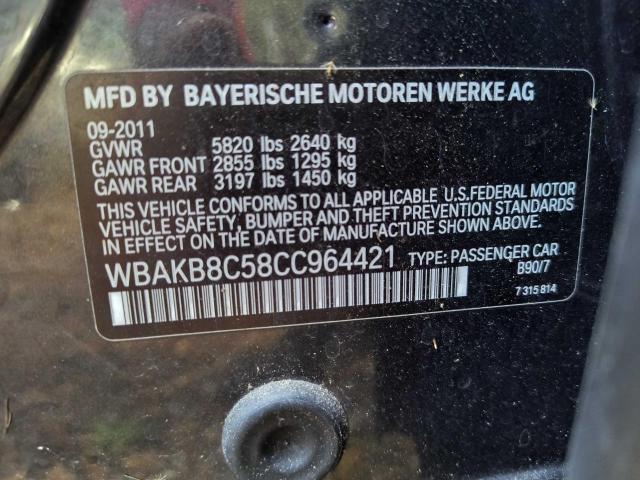 WBAKB8C58CC964421 - 2012 BMW 750 LI BLACK photo 10