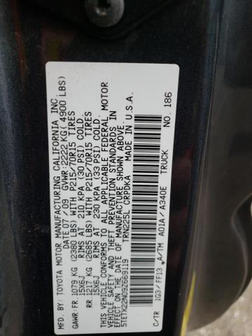 5TETX22N09Z669119 - 2009 TOYOTA TACOMA ACCESS CAB Жасыл фото 12