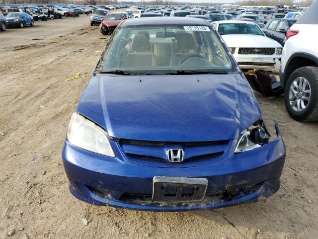 2HGES16335H561787 - 2005 HONDA CIVIC DX VP BLUE photo 5