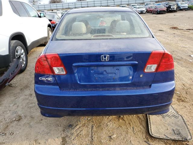 2HGES16335H561787 - 2005 HONDA CIVIC DX VP BLUE photo 6