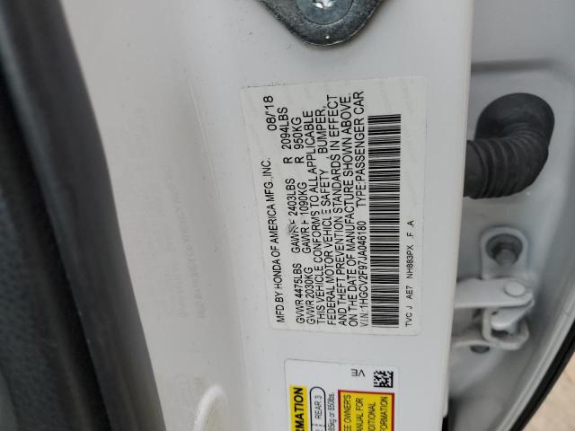 1HGCV2F97JA046180 - 2018 HONDA ACCORD TOURING WHITE photo 12