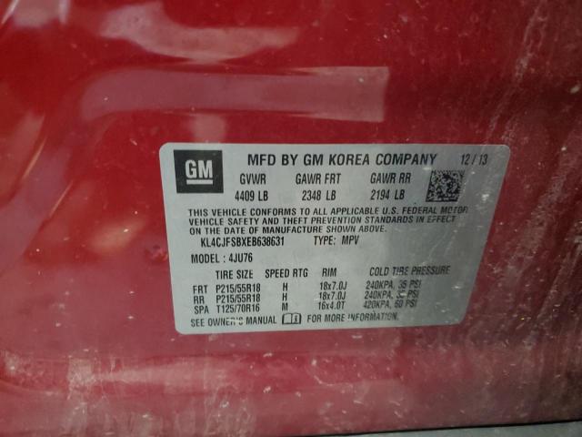 KL4CJFSBXEB638631 - 2014 BUICK ENCORE CONVENIENCE 栗色 照片 12