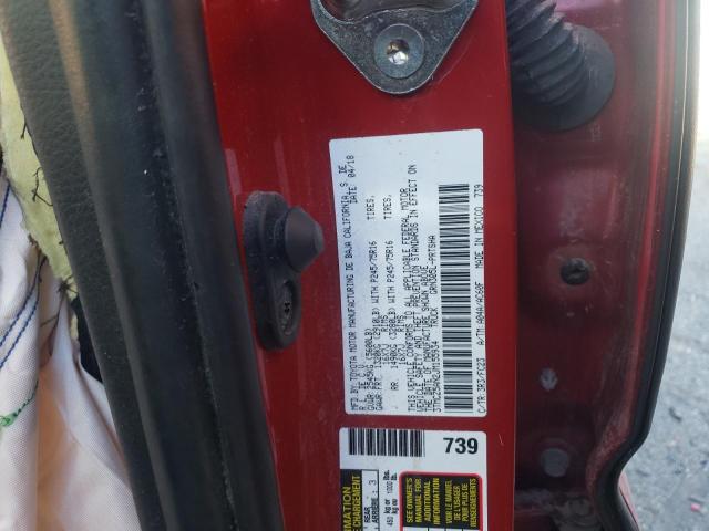 3TMCZ5AN2JM155934 - 2018 TOYOTA TACOMA DOUBLE CAB 红色 照片 12