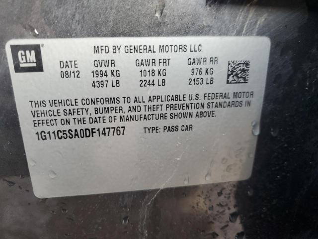 1G11C5SA0DF147767 - 2013 CHEVROLET MALIBU 1LT 灰色 照片 12