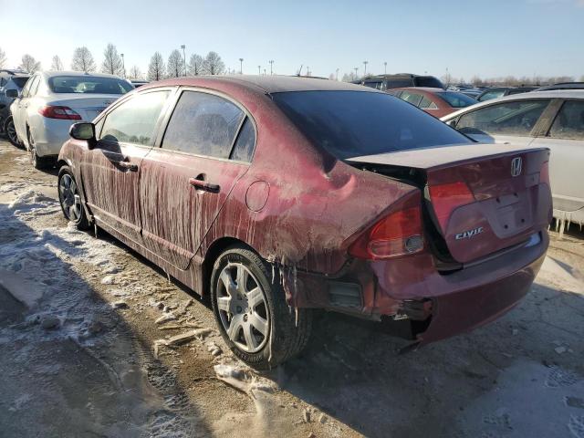 1HGFA16557L106681 - 2007 HONDA CIVIC LX MAROON photo 2