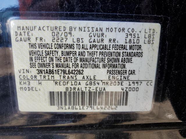 3N1AB61E79L642262 - 2009 NISSAN SENTRA 2.0 BLACK photo 12