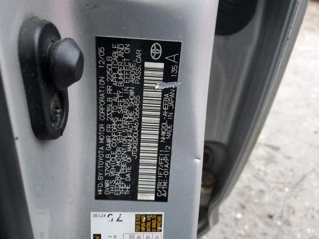 JTDKB20U467066455 - 2006 TOYOTA PRIUS SILVER photo 12