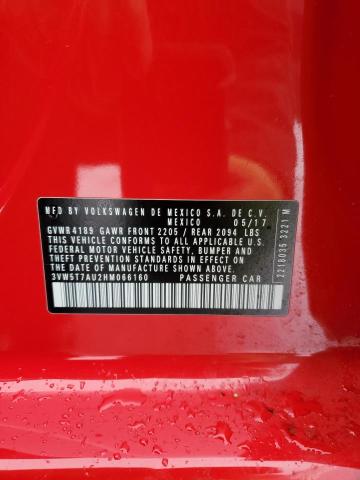 3VW5T7AU2HM066160 - 2017 VOLKSWAGEN GTI S RED photo 12