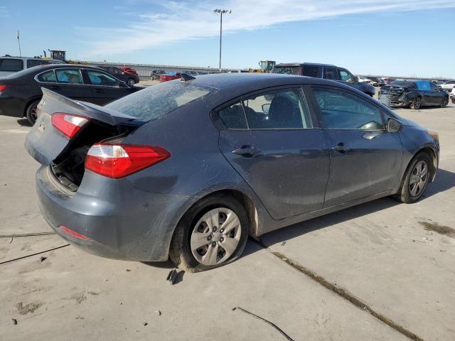 KNAFK4A67G5605223 - 2016 KIA FORTE LX GRAY photo 3