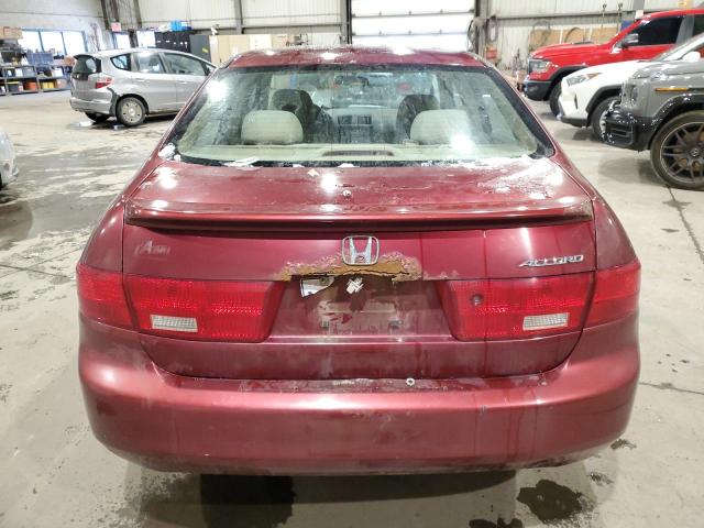 1HGCM554X5A808787 - 2005 HONDA ACCORD LX RED photo 6