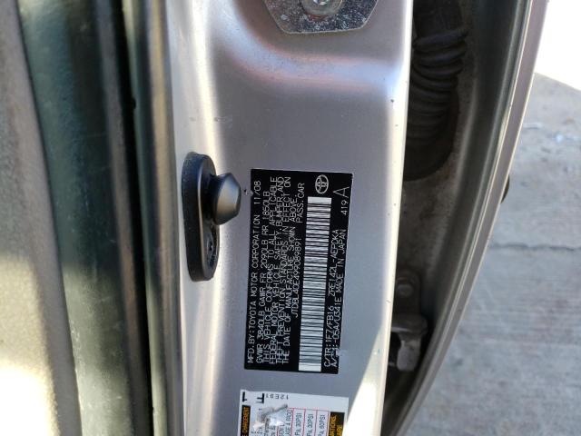 JTDBL40E499089891 - 2009 TOYOTA COROLLA BASE SILVER photo 12