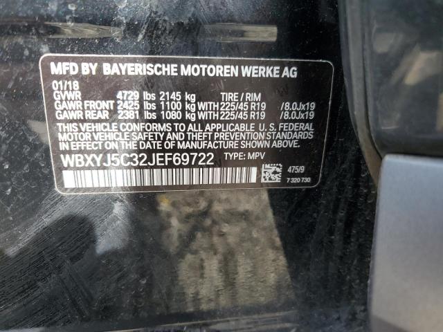 WBXYJ5C32JEF69722 - 2018 BMW X2 XDRIVE28I BLACK photo 12