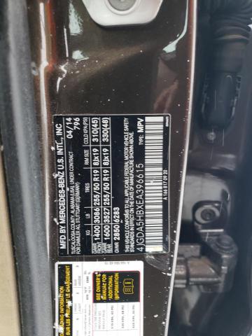 4JGDA5HBXEA396615 - 2014 MERCEDES-BENZ ML 350 4MATIC BROWN photo 13