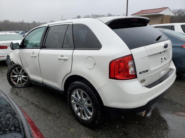 2FMDK4JC7EBA22204 - 2014 FORD EDGE SEL WHITE photo 2