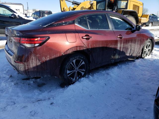 3N1AB8CV7NY320887 - 2022 NISSAN SENTRA SV MAROON photo 3